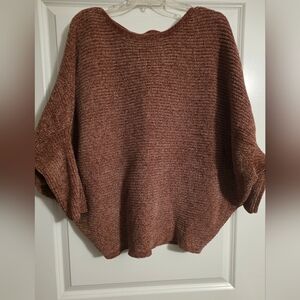 Fashion Nova Warm Brown Poncho Sweater